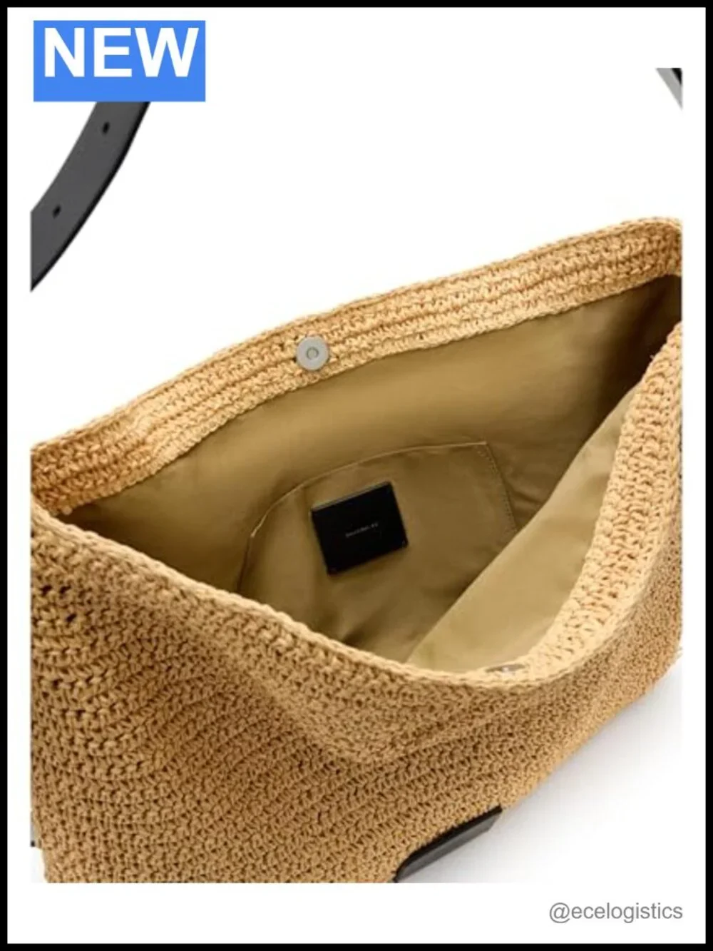 AllSaints Paper Straw Shoulder Bag - Satchel with Zip Closure
